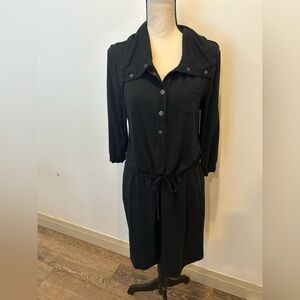 Zenergy  Chico’s Black Sporty Athleisure Dress Snap buttons SZ 1